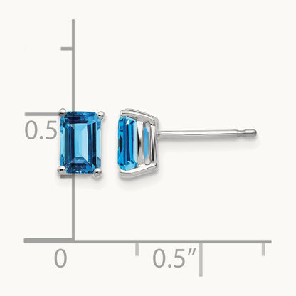 6x4mm Emerald Earring Mountings, 14K White Gold