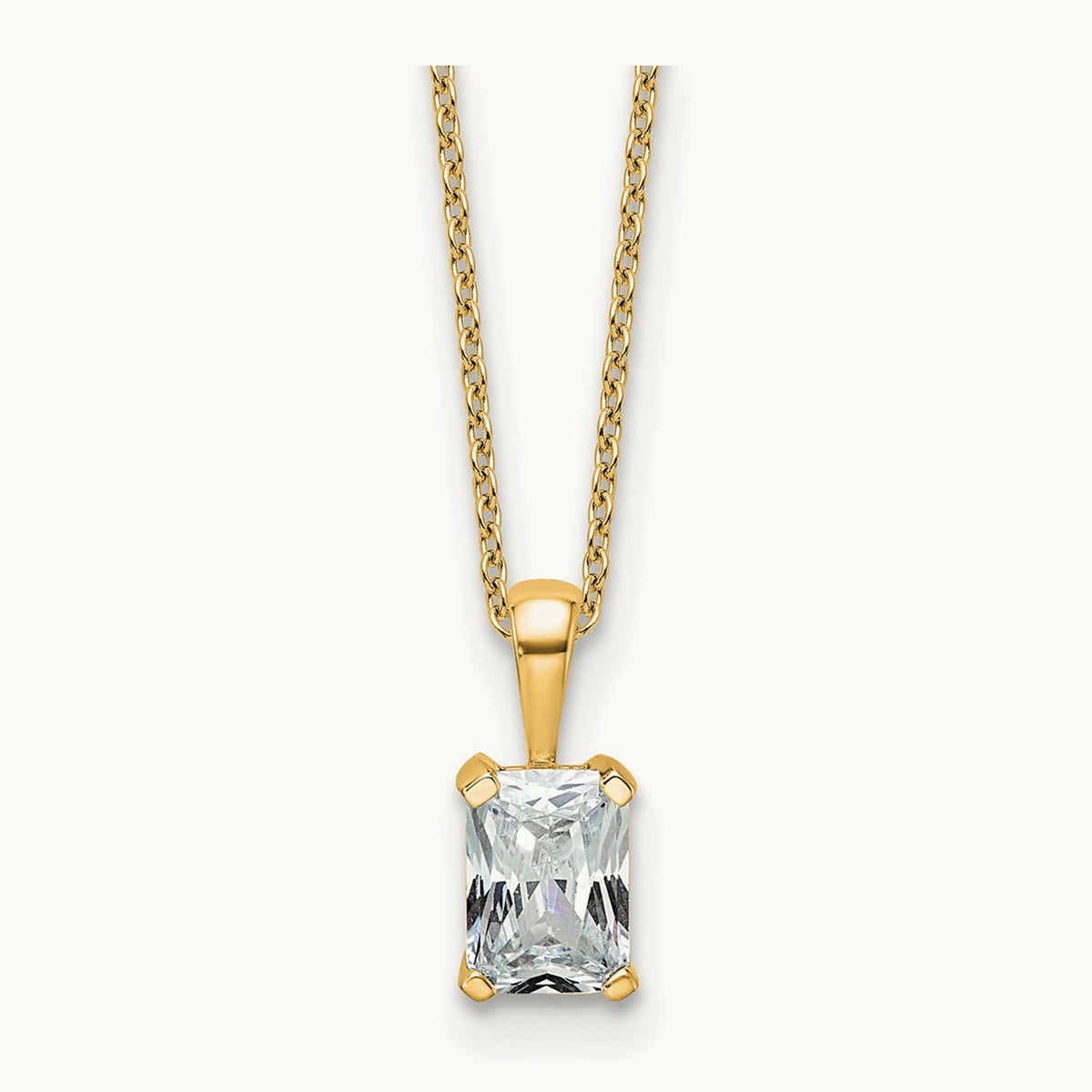 Radiant Pendant Necklace, 0.50-2.00 ct tw Lab-Grown Diamond — 3/4 ct, 14K Yellow Gold