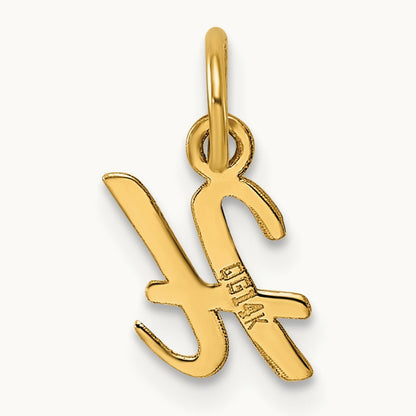 Small Script Letter H Initial Charm, 14K