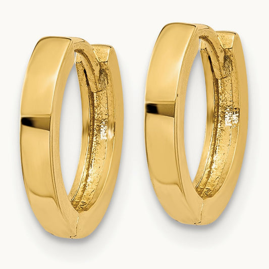Round Hinged Hoop Earrings, 14K