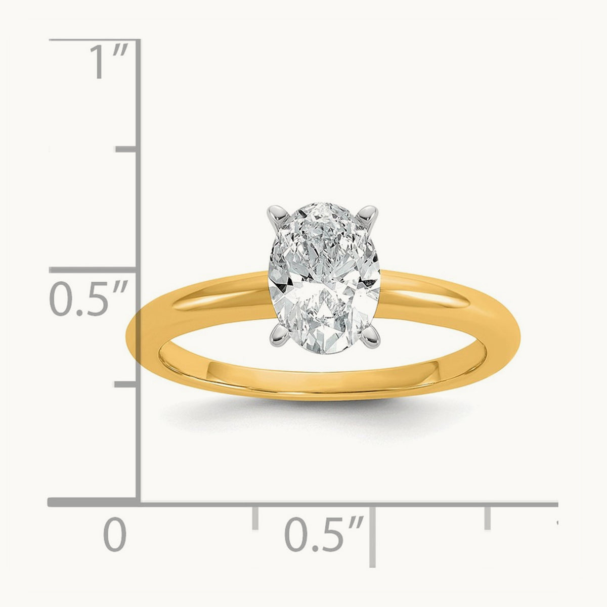 Oval 8X Ring, 1.00 ct tw Lab-Grown Diamond — 14K Two-Tone