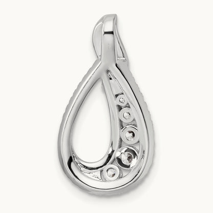 Polished Diamond Teardrop Chain slide, 14K White Gold