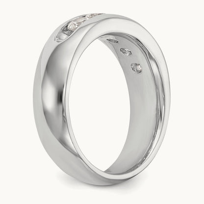 5-Stone Diamond Channel Band, 14K White Gold