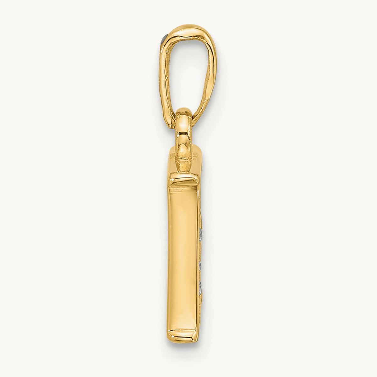 Diamond Letter E Initial Pendant, 14K with Rhodium