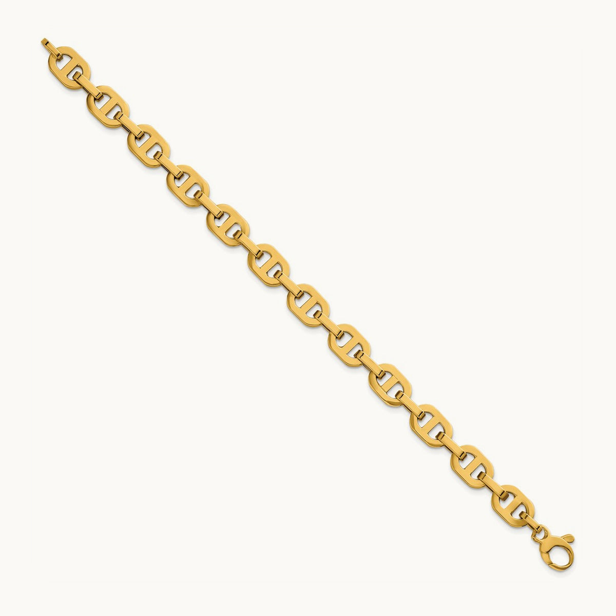 Polished 7.5 Fancy Anchor Link Bracelet, 14K