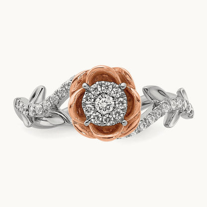 Diamond Fashion Band, 14K White with Rose Gold