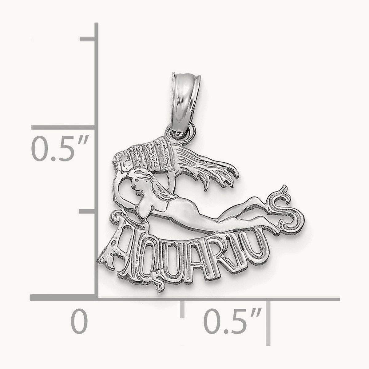 WG AQUARIUS Zodiac Charm, 14K