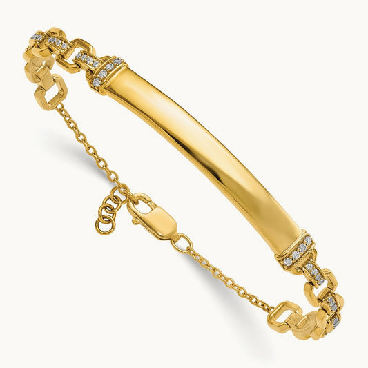Diamond ID Bracelet, 14K