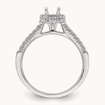 Cushion Center Semi-Mount Halo Engagement Ring, 0.25-0.50 ct tw Lab-Grown Diamond