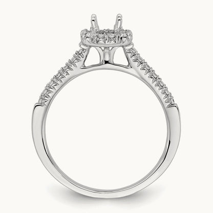 Cushion Center Semi-Mount Halo Engagement Ring, 0.25-0.50 ct tw Lab-Grown Diamond