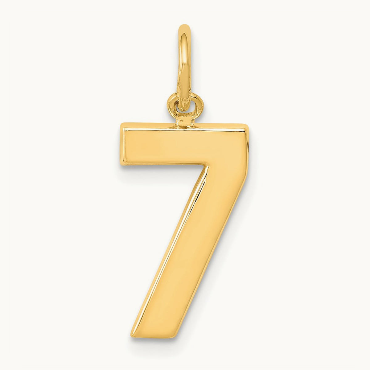 Medium Polished Number 7 Charm — 14K Yellow Gold, 17.75mm