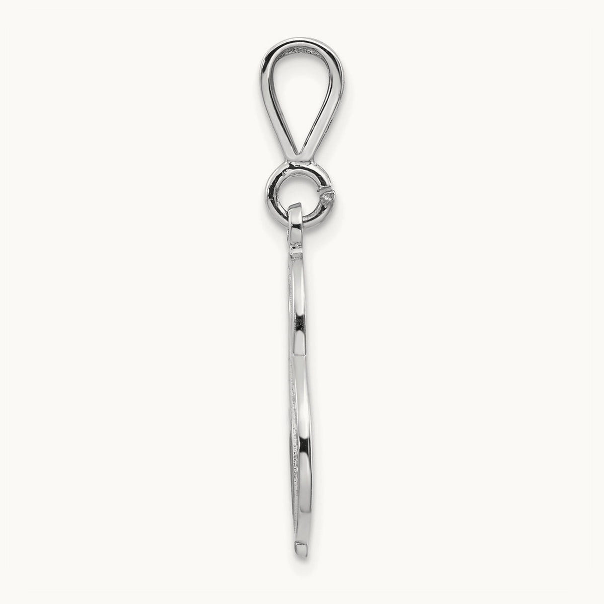 Solid Polished Script Filigree Initial Pendant — S