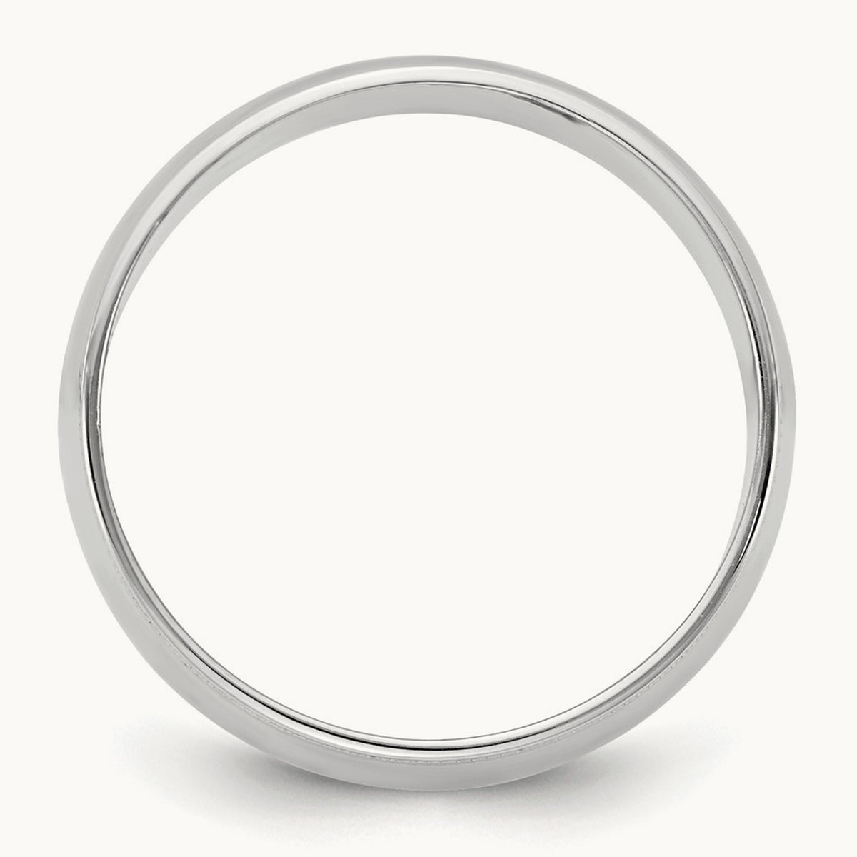 Lightweight Milgrain Half Round Band — 14K White Gold, 7mm