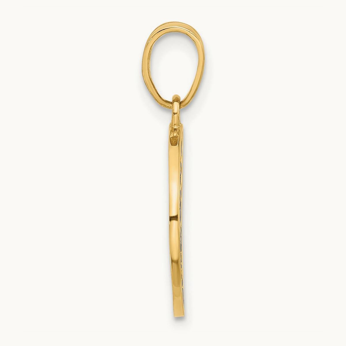Polished Enameled Sun and Stars Pendant, 14K