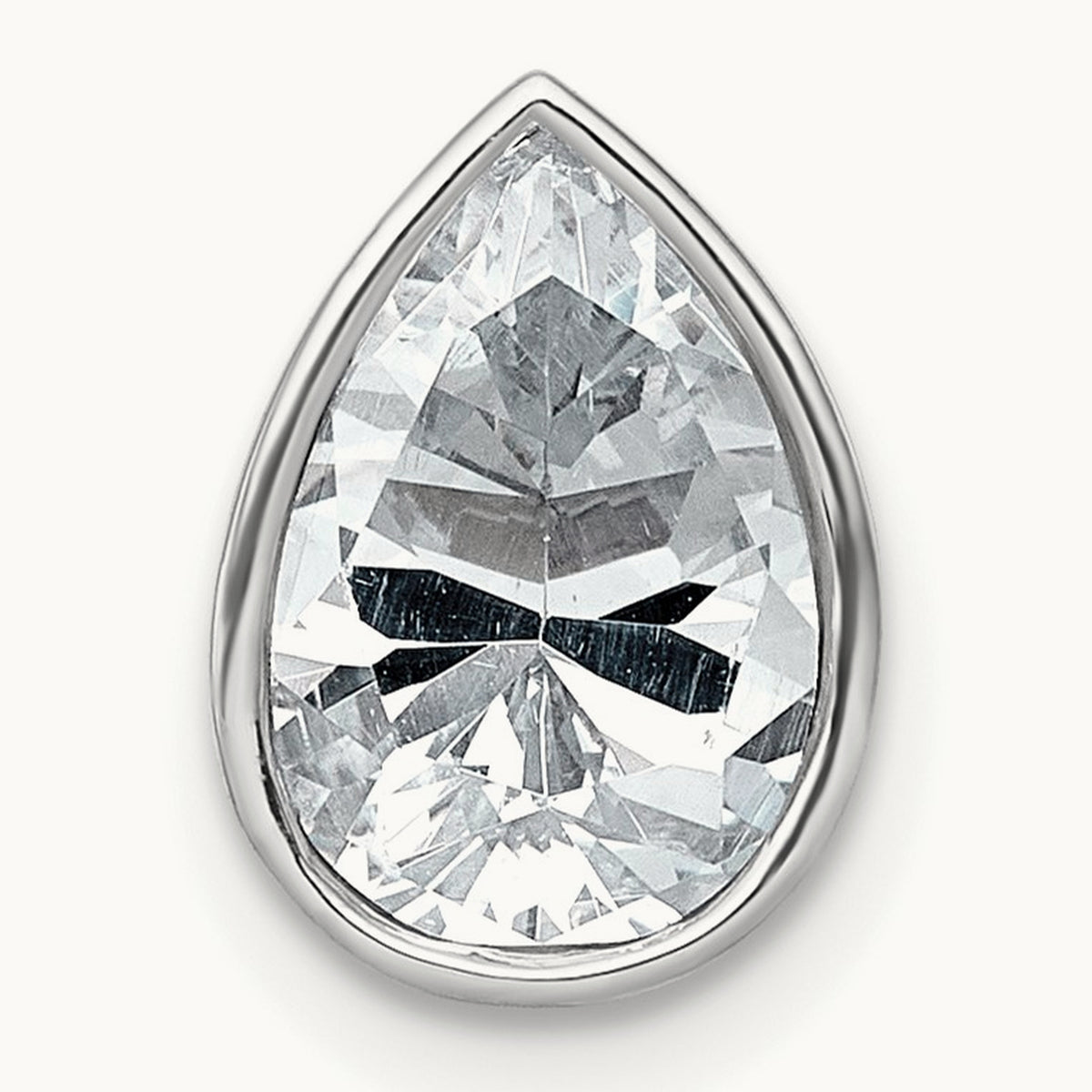 Pear Bezel Chain Slide, 0.25-3.00 ct tw Lab-Grown Diamond — 2 ct, 14K White Gold