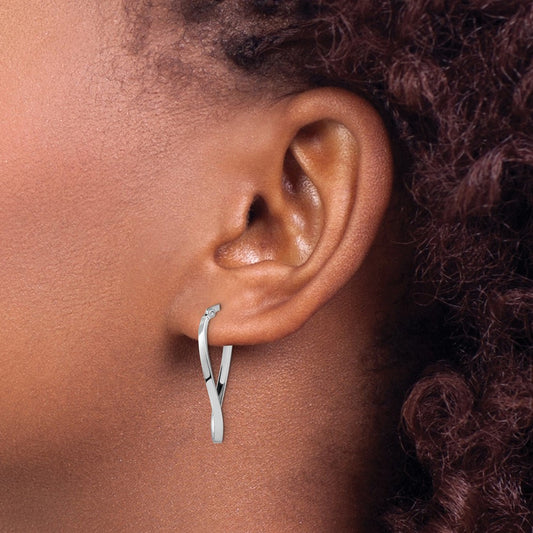 Polished Oval Hinged Hoop Earrings — Leslie's — photo set