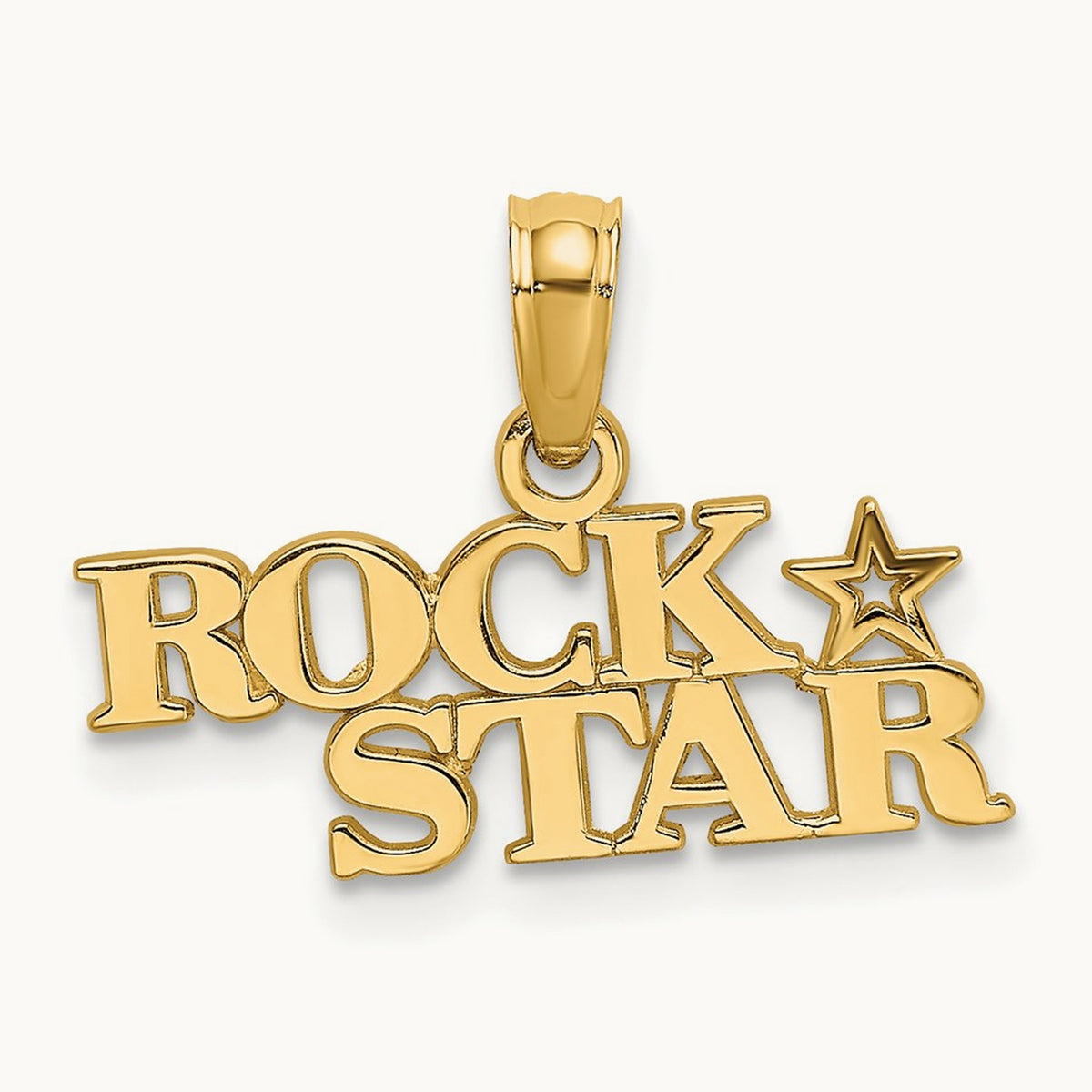 Polished ROCK STAR Charm, 14K