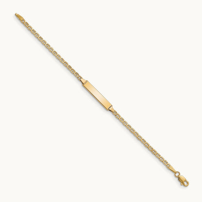 Semi-Solid Polished Anchor ID Bracelet, 14K