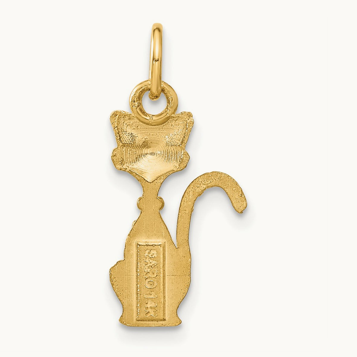 Satin Tom Cat Charm, 14K