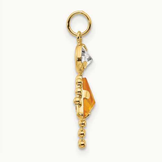 November Girl Birthstone Charm, 14K