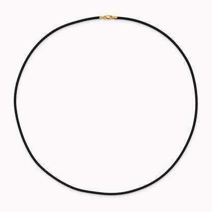 20in with Yellow Clasp Black Rubber Cord Necklace — 2mm