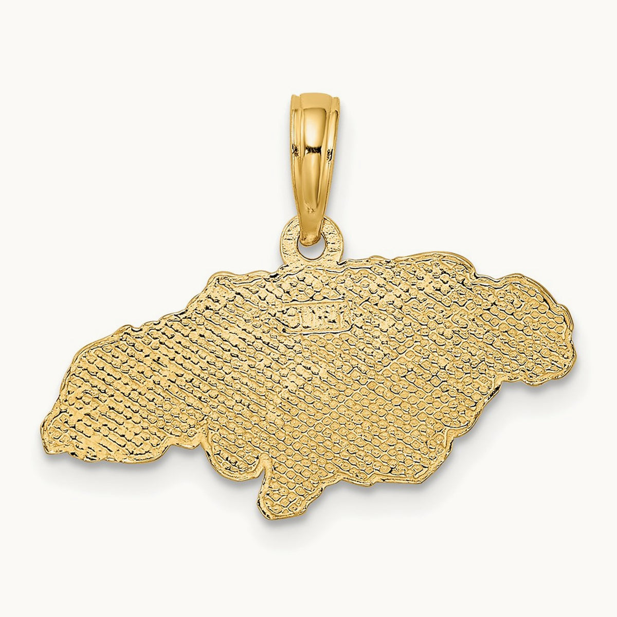 Textured JAMAICA Map Charm, 14K