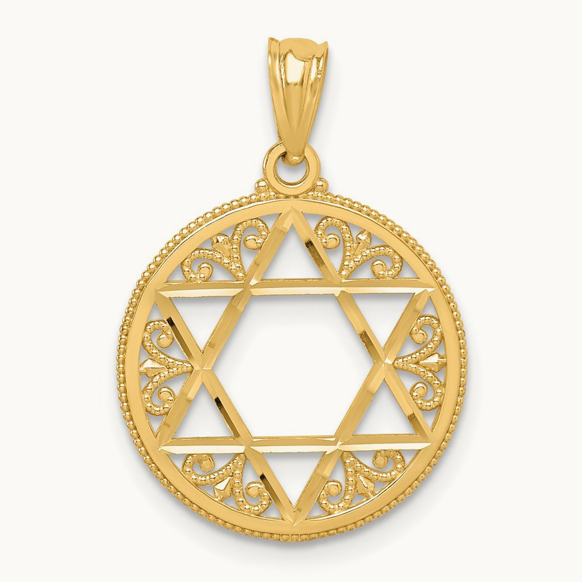 Filigree Star of David Pendant, 14K