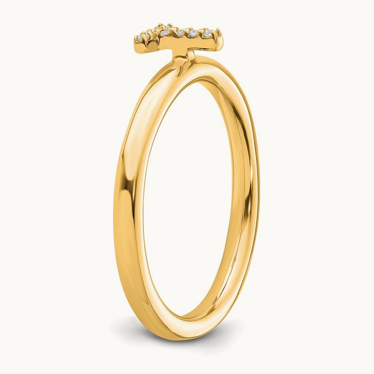 Stackable Diamond Ring — 14K Yellow Gold, T