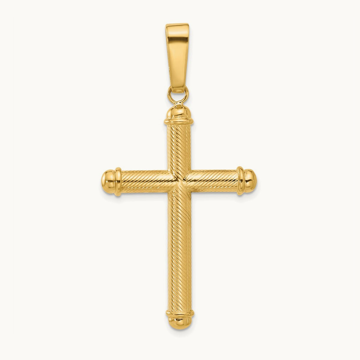 Polished and Textured Cross Pendant — 54.8mm