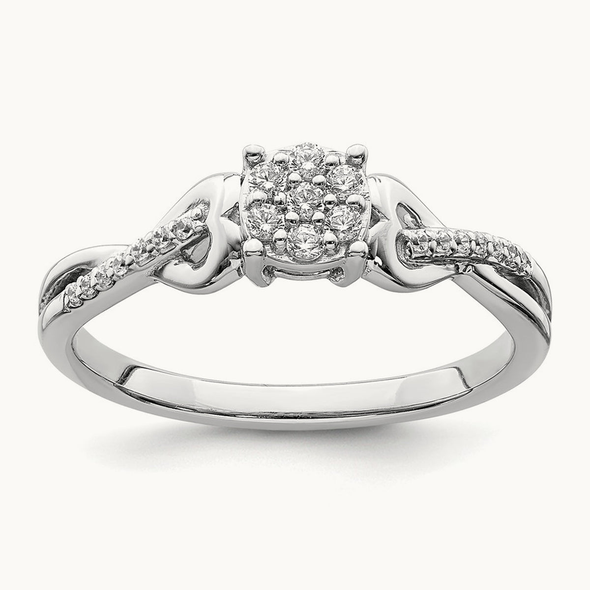 Diamond Cluster Complete Engagement Ring — photo set