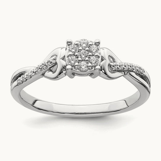 Diamond Cluster Complete Engagement Ring — photo set