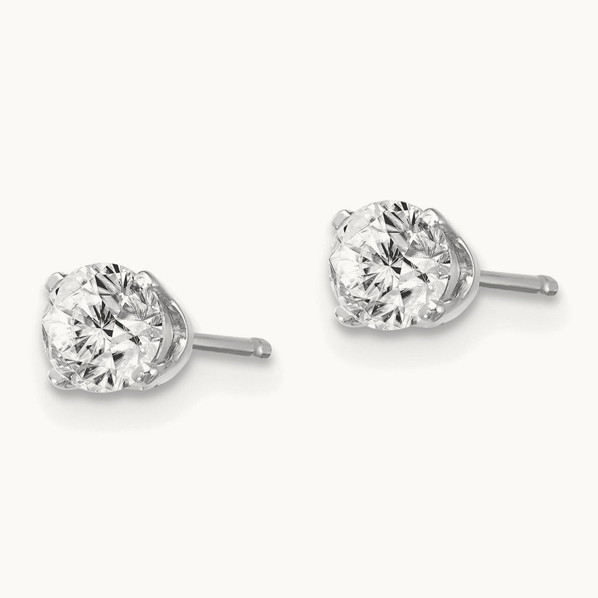 .60ct I2 K-L Diamond Stud Push-on Post Earrings, 14K White Gold