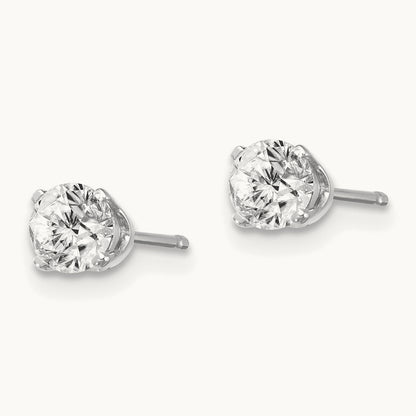 .60ct I2 K-L Diamond Stud Push-on Post Earrings, 14K White Gold