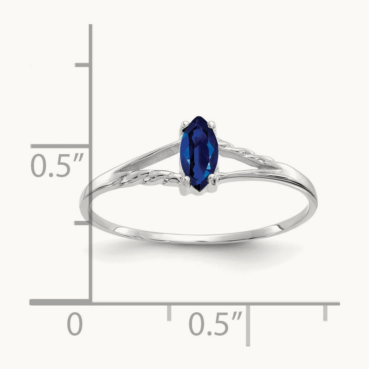 Sapphire Birthstone Ring, 14K White Gold