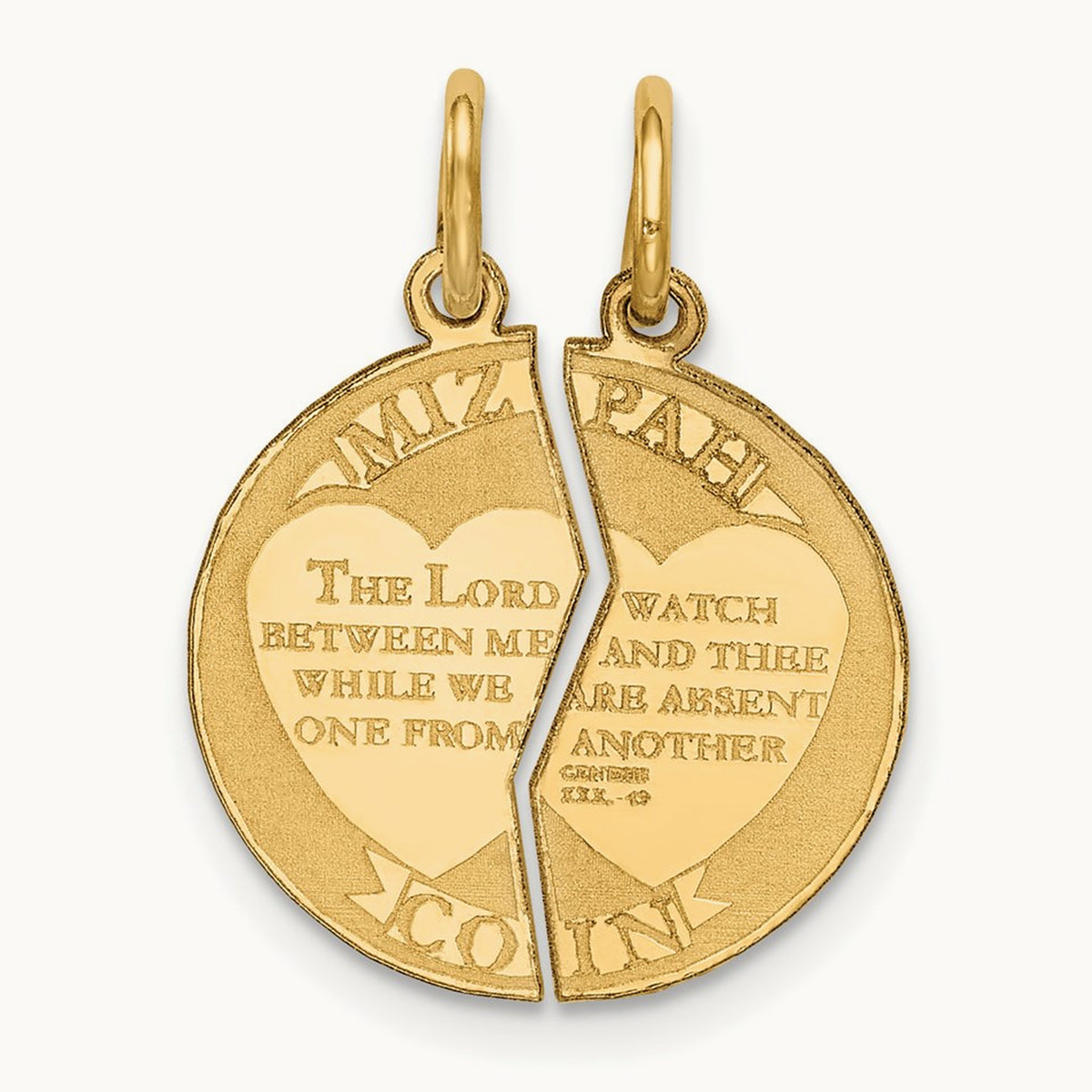 2-piece Mizpah Charm — 22mm