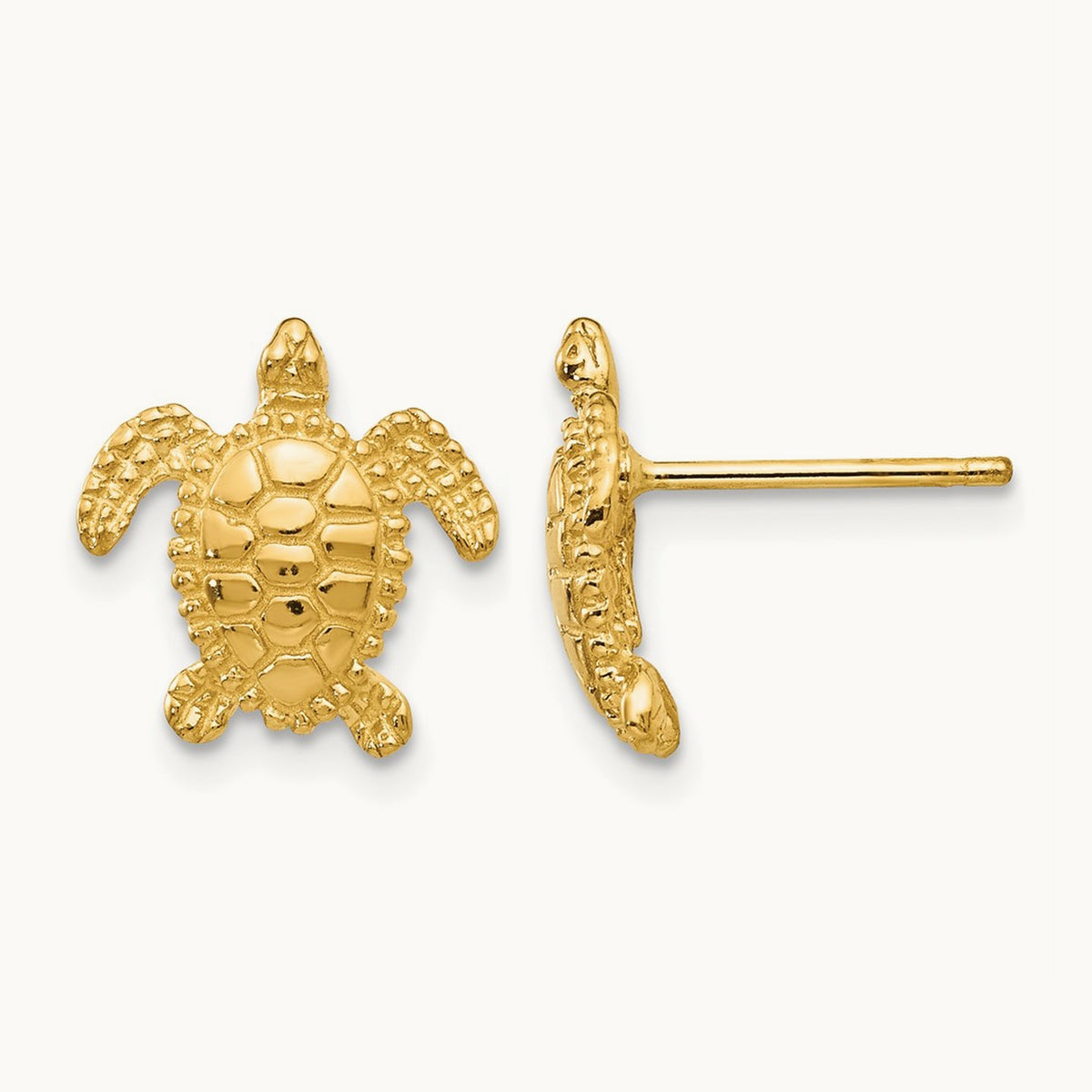 Sea Turtle Post Earring, 14K