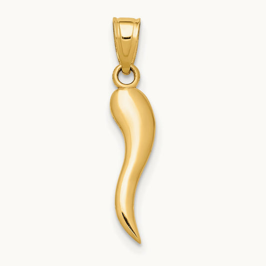 Italian Horn Pendant, 14K