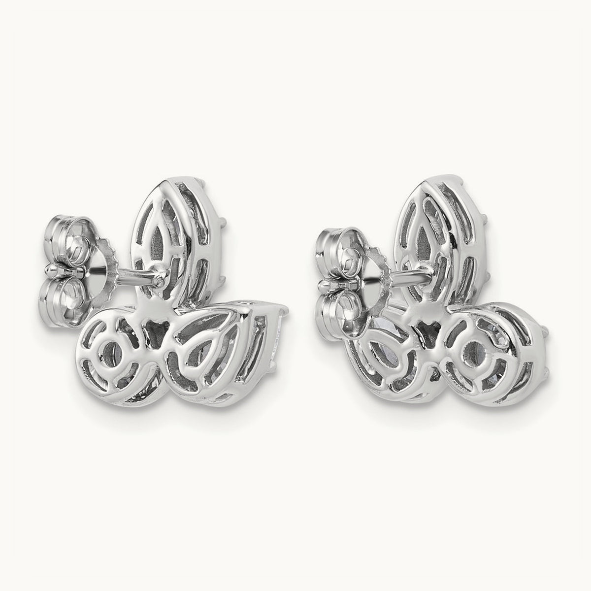 Pear Round & Marquise 3 Stone Earrings, 2.00 ct tw Lab-Grown Diamond