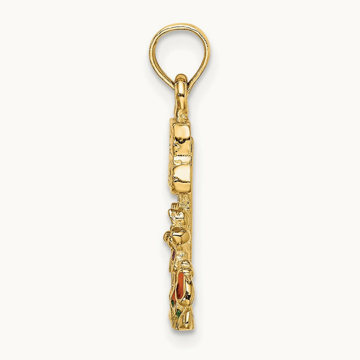 Multi Enamel MY GARDEN Post Flower Charm, 14K