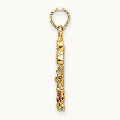 Multi Enamel MY GARDEN Post Flower Charm, 14K