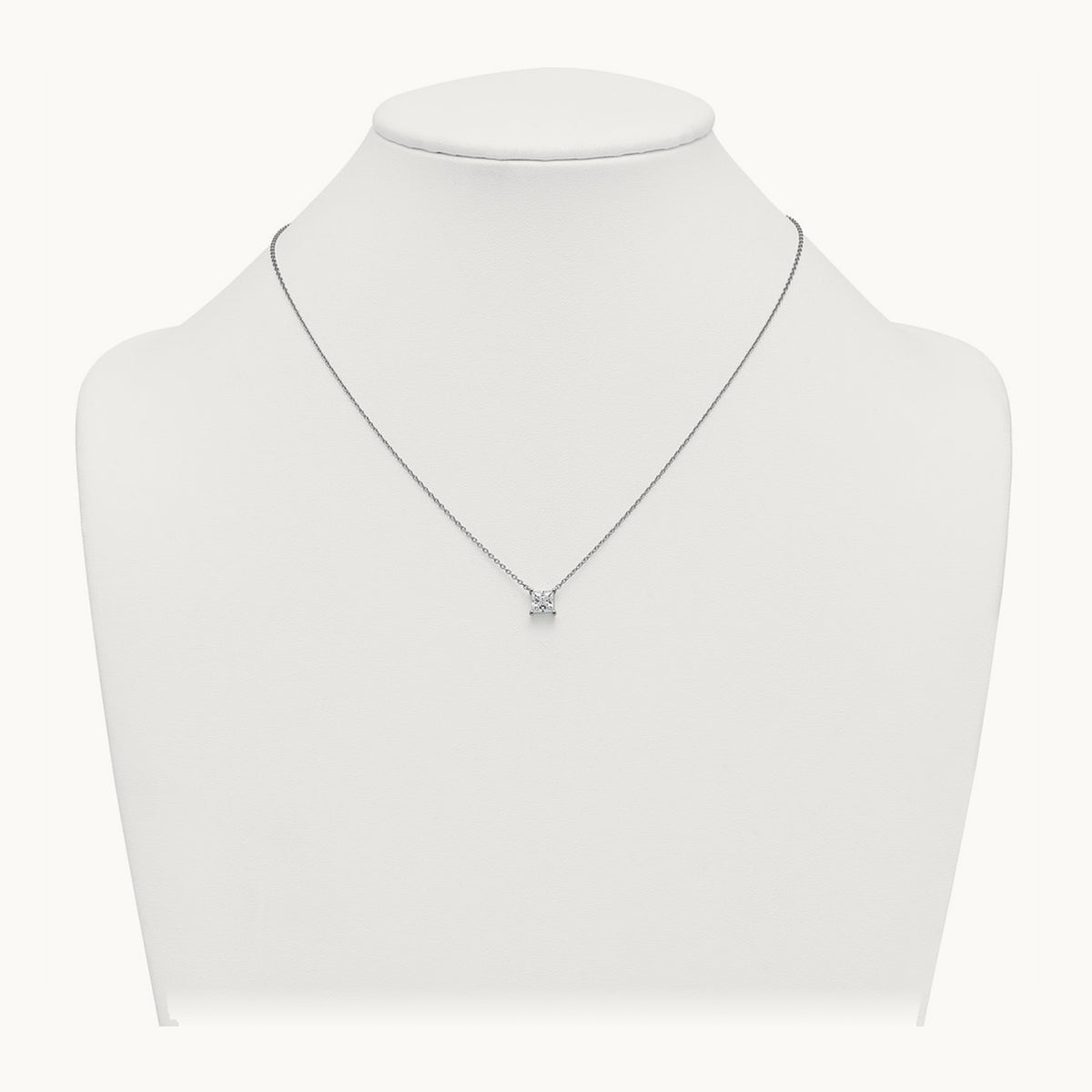 Princess Pendant Necklace, 0.25-4.00 ct tw Lab-Grown Diamond — 1 ct, 14K White Gold