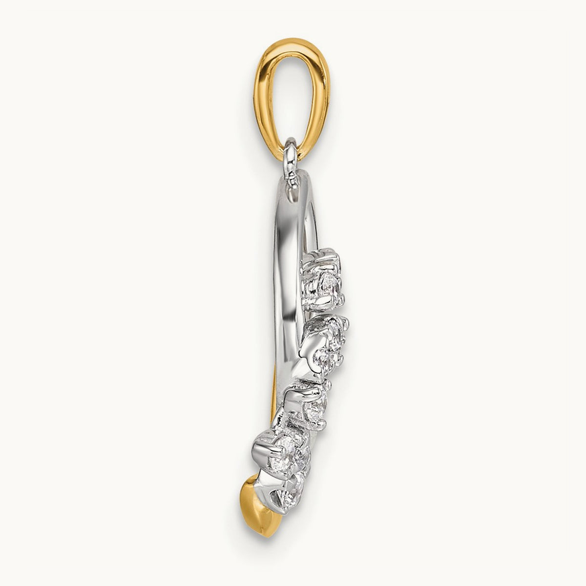 Polished Diamond Intertwined Circles Pendant, 14K Two-tone