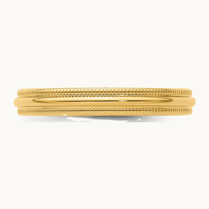 Milgrain Comfort Fit Band — 14K Yellow Gold, 3mm