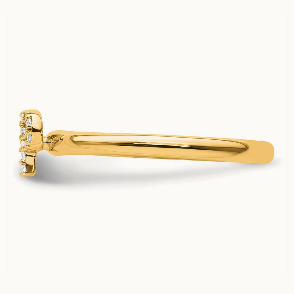 Stackable Diamond Ring — 14K Yellow Gold, P