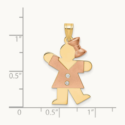 AA Diamond Kid Pendant, 14K Two-tone