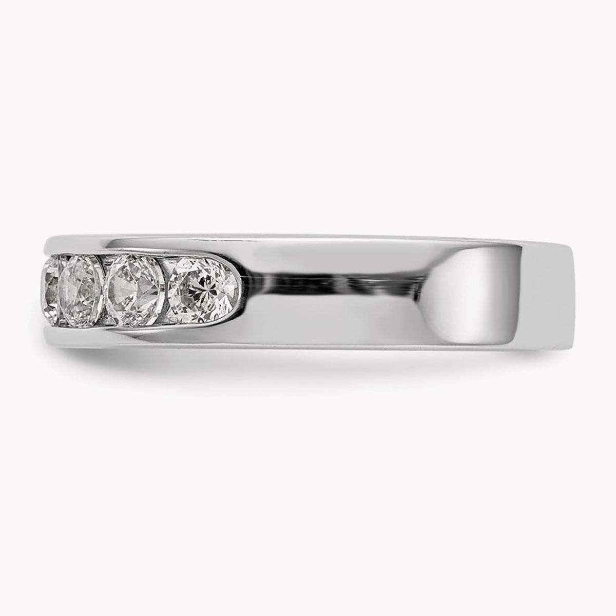7-Stone Diamond Channel Band, 14K White Gold