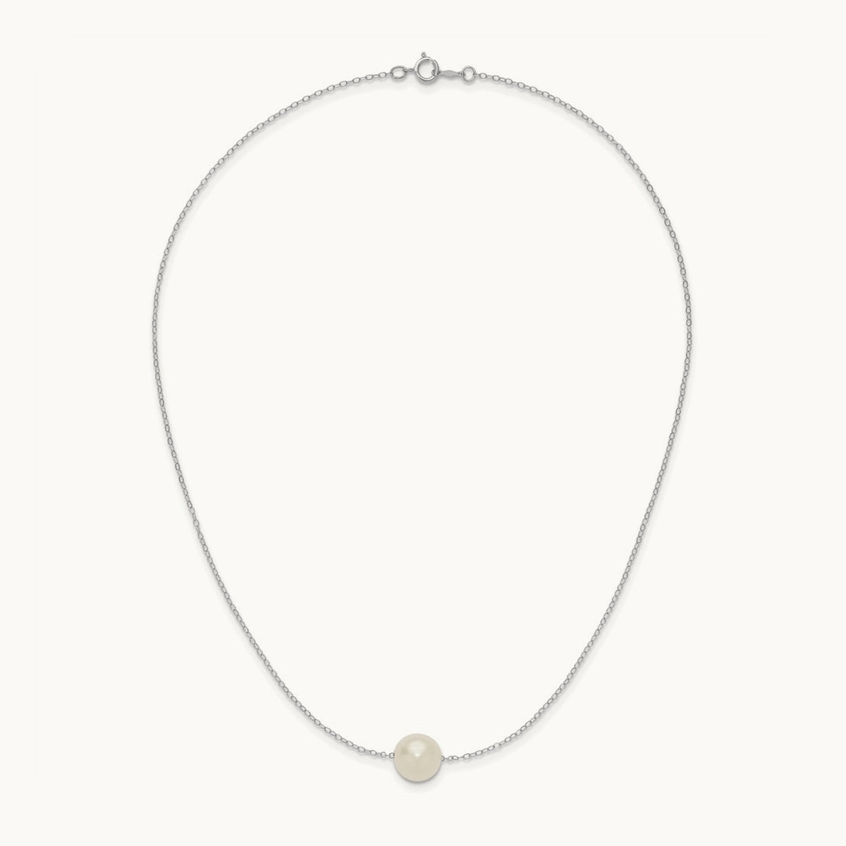 WG 10- Semi-Round White FWC Pearl 17in Necklace, 11mm, 14K