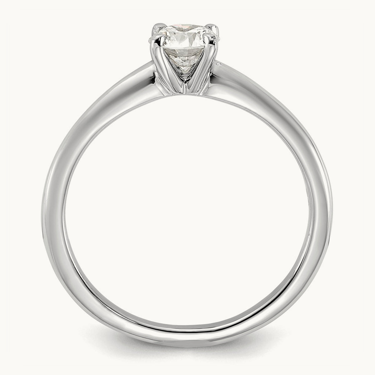 Round Solitaire Engagement Ring, 0.25-5.00 ct tw Lab-Grown Diamond — 1/2 ct, 14K White Gold