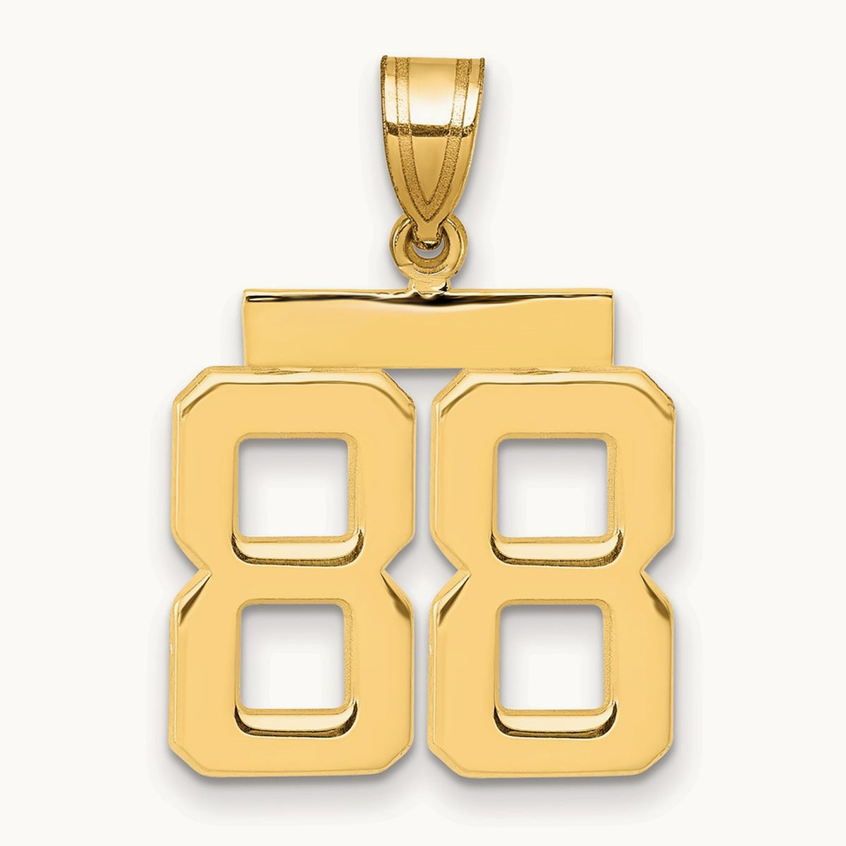 Medium Polished Number 88 Charm — 14K Yellow Gold
