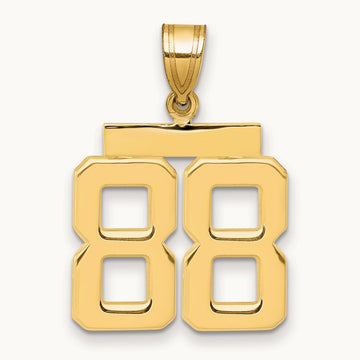 Medium Polished Number 88 Charm — 14K Yellow Gold